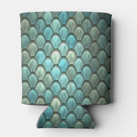 Aangepaste initiaal blauwe schalen geweven blikjeskoeler (Achterkant)