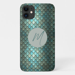 Aangepaste initiaal blauwe schalen geweven Case-Mate iPhone case