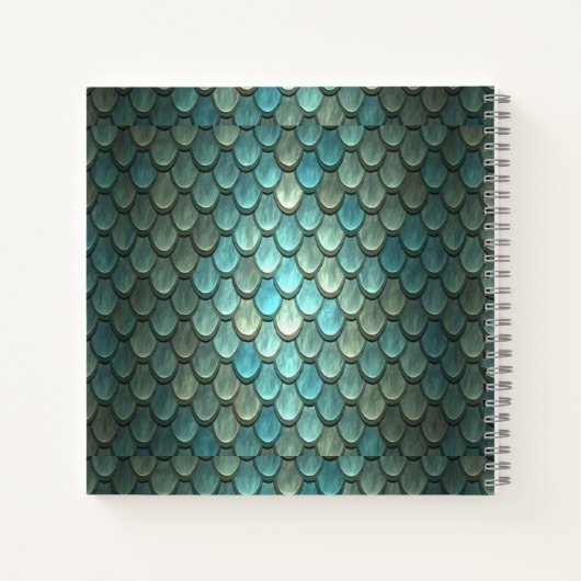 Aangepaste initiaal blauwe schalen geweven notitieboek (Achterkant)