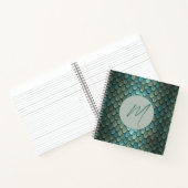 Aangepaste initiaal blauwe schalen geweven notitieboek (Binnen)