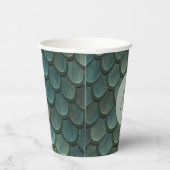 Aangepaste initiaal blauwe schalen geweven papieren bekers (Rechts)