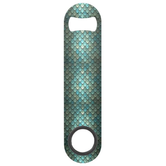 Aangepaste initiaal blauwe schalen geweven speed flessenopener (Achterkant)