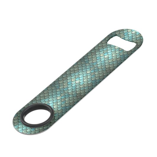Aangepaste initiaal blauwe schalen geweven speed flessenopener (Achterkant Gekanteld)