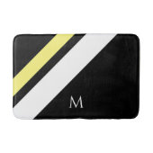 Aangepaste initiaal diagonale lijnen zwart badmat (Voorkant)