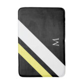 Aangepaste initiaal diagonale lijnen zwart badmat (Voorkant Verticaal)