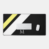 Aangepaste initiaal diagonale lijnen zwart bureaumat (Keyboard & Muis)