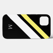 Aangepaste initiaal diagonale lijnen zwart Case-Mate iPhone case (Achterkant (horizontaal))
