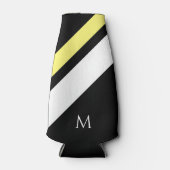 Aangepaste initiaal diagonale lijnen zwart flesjeskoeler (Voorkant)