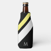 Aangepaste initiaal diagonale lijnen zwart flesjeskoeler (Fles Voorkant)