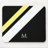 Aangepaste initiaal diagonale lijnen zwart muismat (Voorkant)