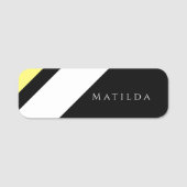 Aangepaste initiaal diagonale lijnen zwart naamplaatje (Voorkant)