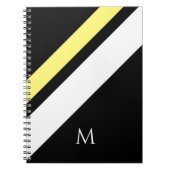 Aangepaste initiaal diagonale lijnen zwart notitieboek (Voorkant)