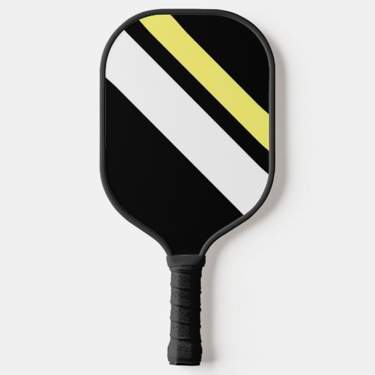 Aangepaste initiaal diagonale lijnen zwart pickleball paddle (Achterkant)