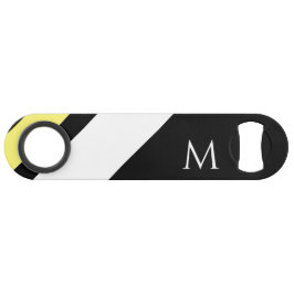 Aangepaste initiaal diagonale lijnen zwart speed flessenopener