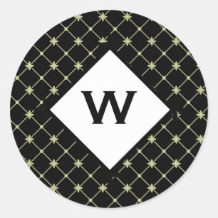 Aangepaste Initiaal Gold Crosses op zwarte Sticker