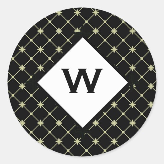 Aangepaste Initiaal Gold Crosses op zwarte Sticker (Voorkant)