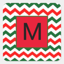 aangepaste initiaal groene en rode sticker