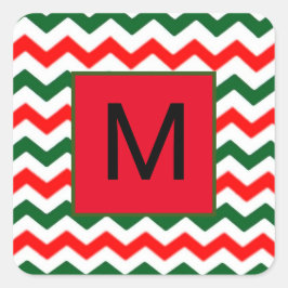 aangepaste initiaal groene en rode sticker