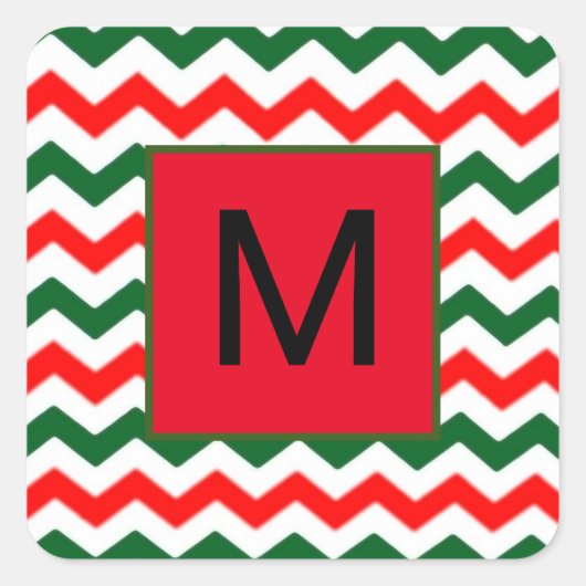 aangepaste initiaal groene en rode sticker (Voorkant)