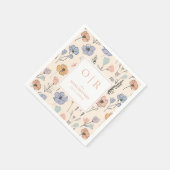 Aangepaste Initiaal lente bloemenbruiloft servette Servet (Hoek)