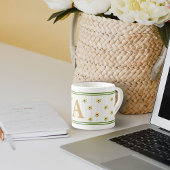 Aangepaste Initiaal Letter | Chique Gold Daisy Hon Espresso Kop