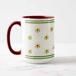 Aangepaste Initiaal Letter | Chique Gold Daisy Hon Mok