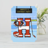 Aangepaste Initiaal letter H IJshockey Kaart (Staand voorkant)