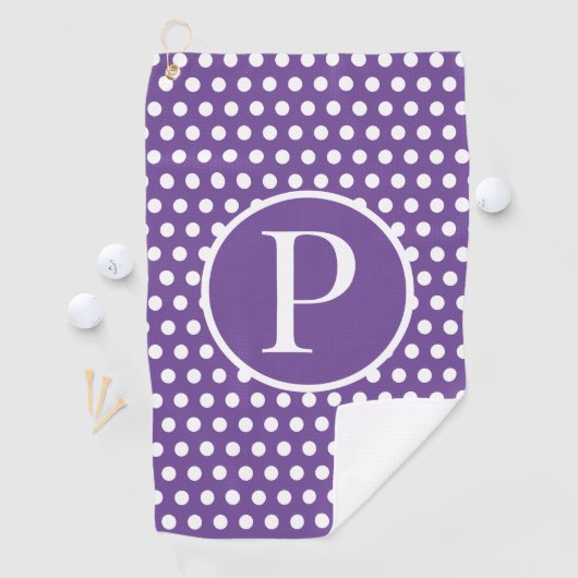 Aangepaste initiaal letter Polka Dot Golfhanddoek (Insitu)