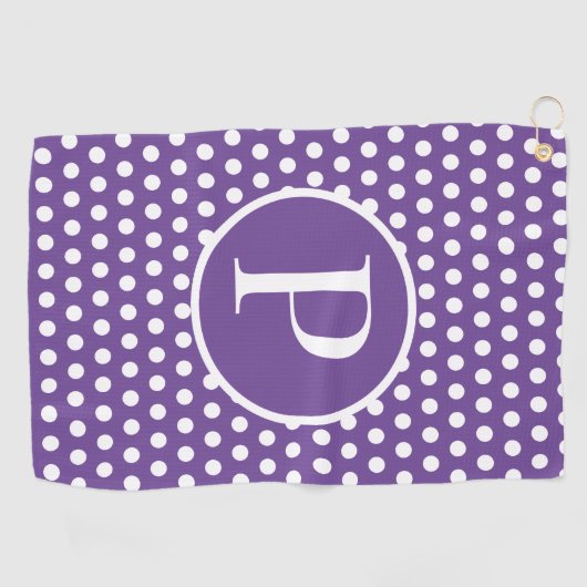 Aangepaste initiaal letter Polka Dot Golfhanddoek (Horizontaal)