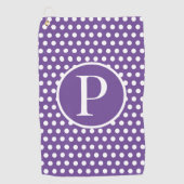 Aangepaste initiaal letter Polka Dot Golfhanddoek (Voorkant)