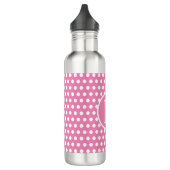Aangepaste initiaal letter Polka Dot Pink Waterfles (Links)