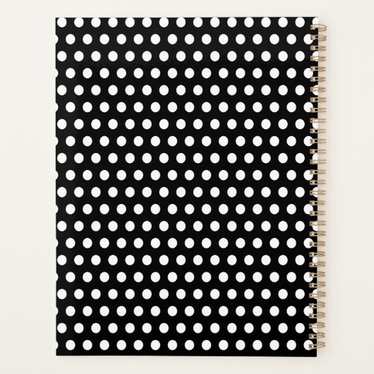 Aangepaste initiaal letter Polka Dot Planner (Achterkant)