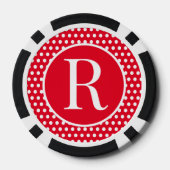 Aangepaste initiaal letter Polka Dot Poker Chips (Achterkant)