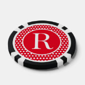 Aangepaste initiaal letter Polka Dot Poker Chips (Enkel)
