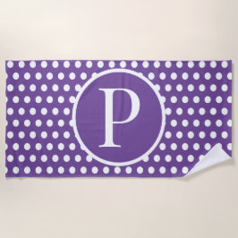 Aangepaste initiaal letter Polka Dot Strandlaken