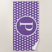 Aangepaste initiaal letter Polka Dot Strandlaken (Voorkant)