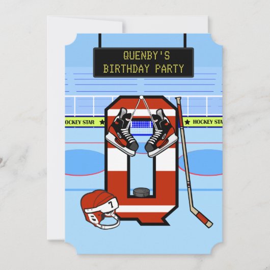 Aangepaste Initiaal letter Q IJshockey Kaart (Voorkant)