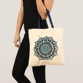 Aangepaste Initiaal Mandala Design Canvas tas (Voorkant (product))