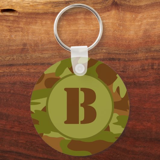 Aangepaste Initiaal militaire camouflage Sleutelhanger (Voorkant)