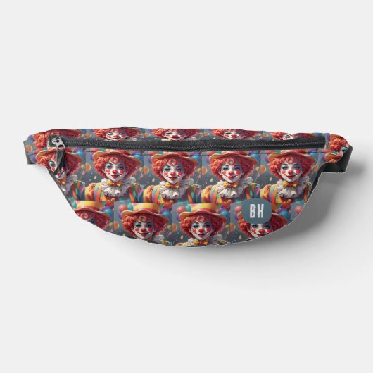 Aangepaste Initiaal Monogram Clowns Heuptasje (Liggend)