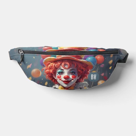Aangepaste Initiaal Monogram Clowns Heuptasje (Liggend)