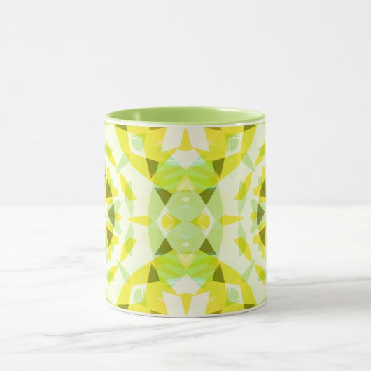 Aangepaste Initiaal Monogram Geel Groene Sterthee Mok (Midden)