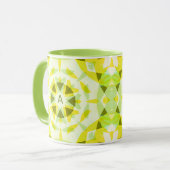 Aangepaste Initiaal Monogram Geel Groene Sterthee Mok (Voorkant links)