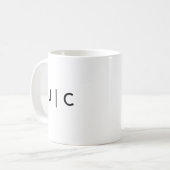 Aangepaste Initiaal Monogram Minimalistisch Modern Koffiemok (Voorkant links)