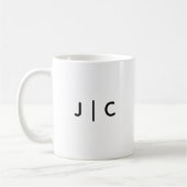 Aangepaste Initiaal Monogram Minimalistisch Modern Koffiemok (Links)