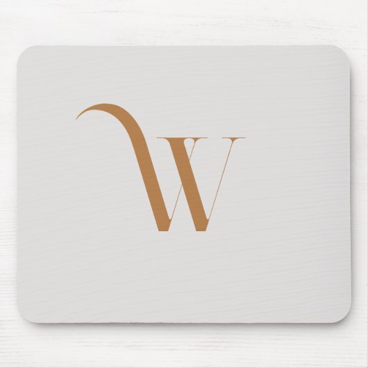 Aangepaste Initiaal Monogram Naam Classy Brown Scr Muismat (Voorkant)