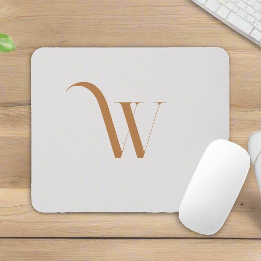 Aangepaste Initiaal Monogram Naam Classy Brown Scr Muismat