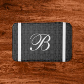 Aangepaste Initiaal Monogram Zwart-wit Badmat