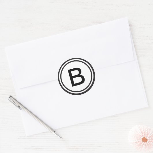 Aangepaste Initiaal Monogrammed sticker (Envelop)