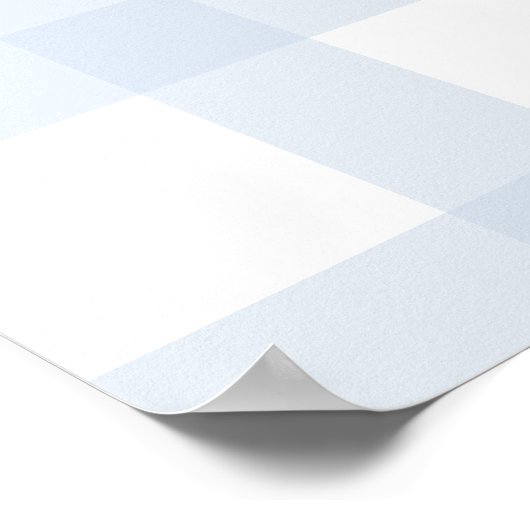 Aangepaste initiaal naam babyblauwe tartan poster (Hoek)